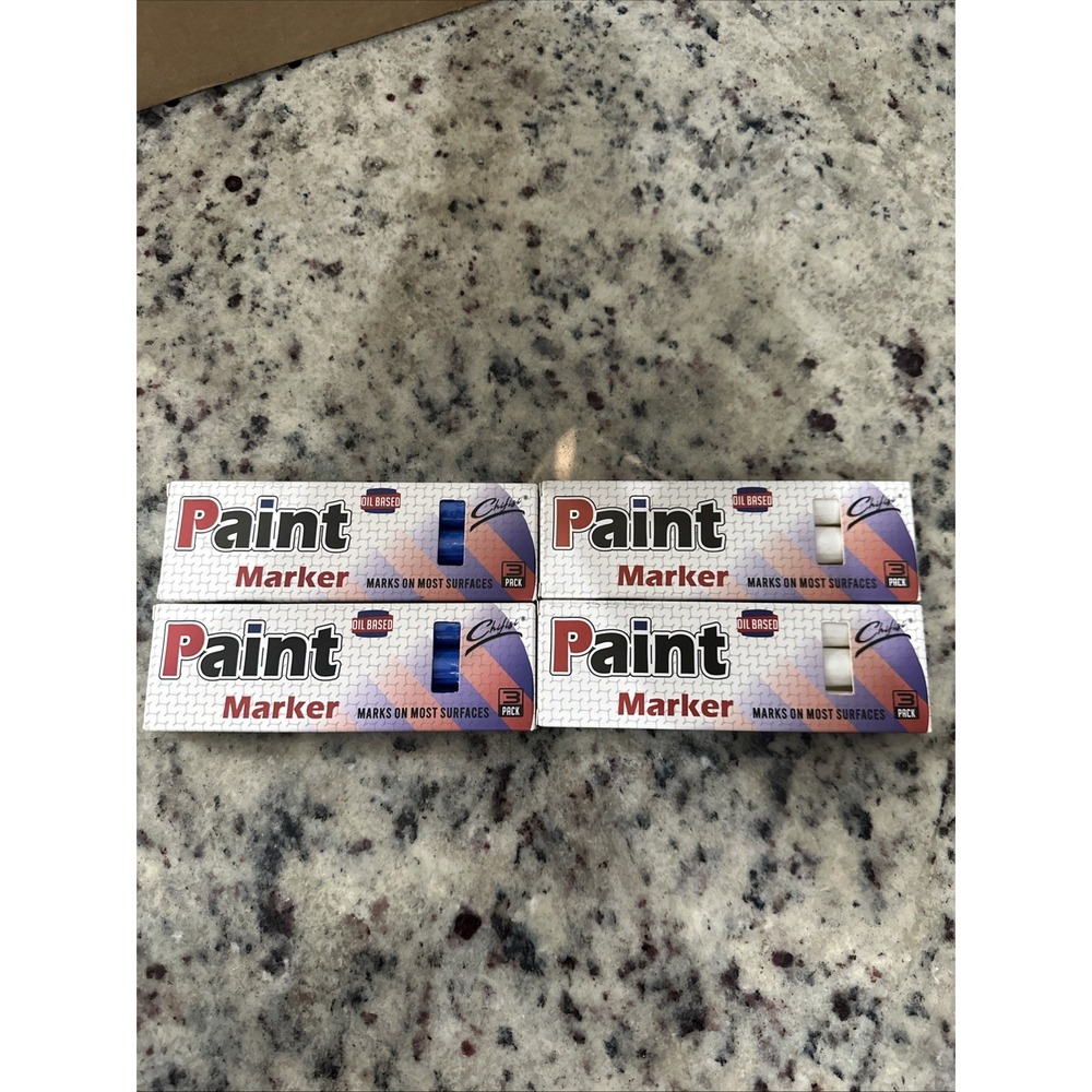12 Pack 6 White 6 Blue Paint pens,Never Fade Oil-Based Paint White/Blue